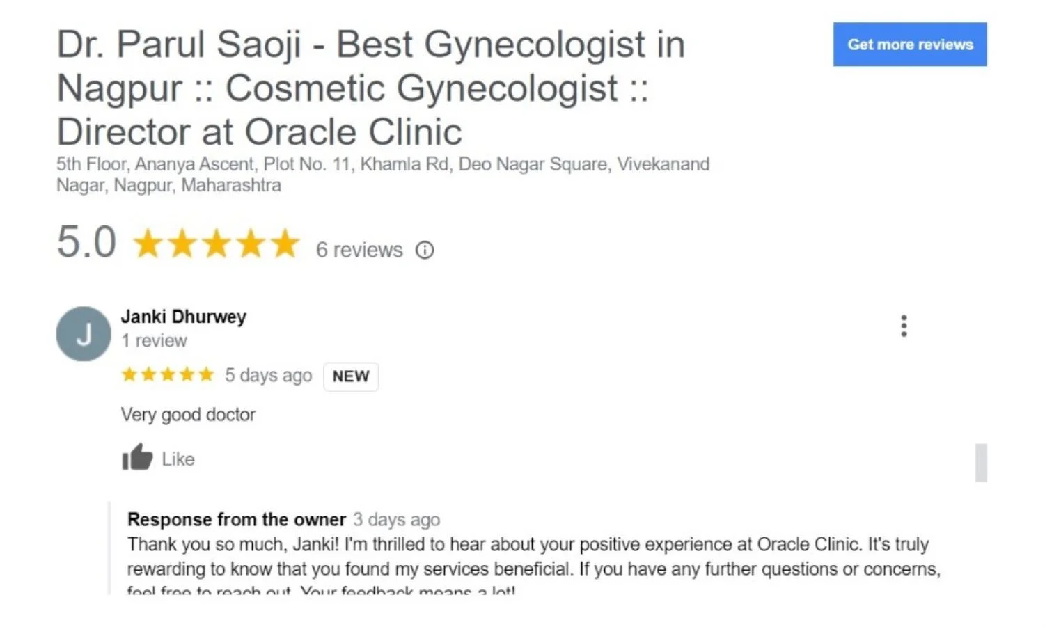 Good Gynae Doctor in Nagpur