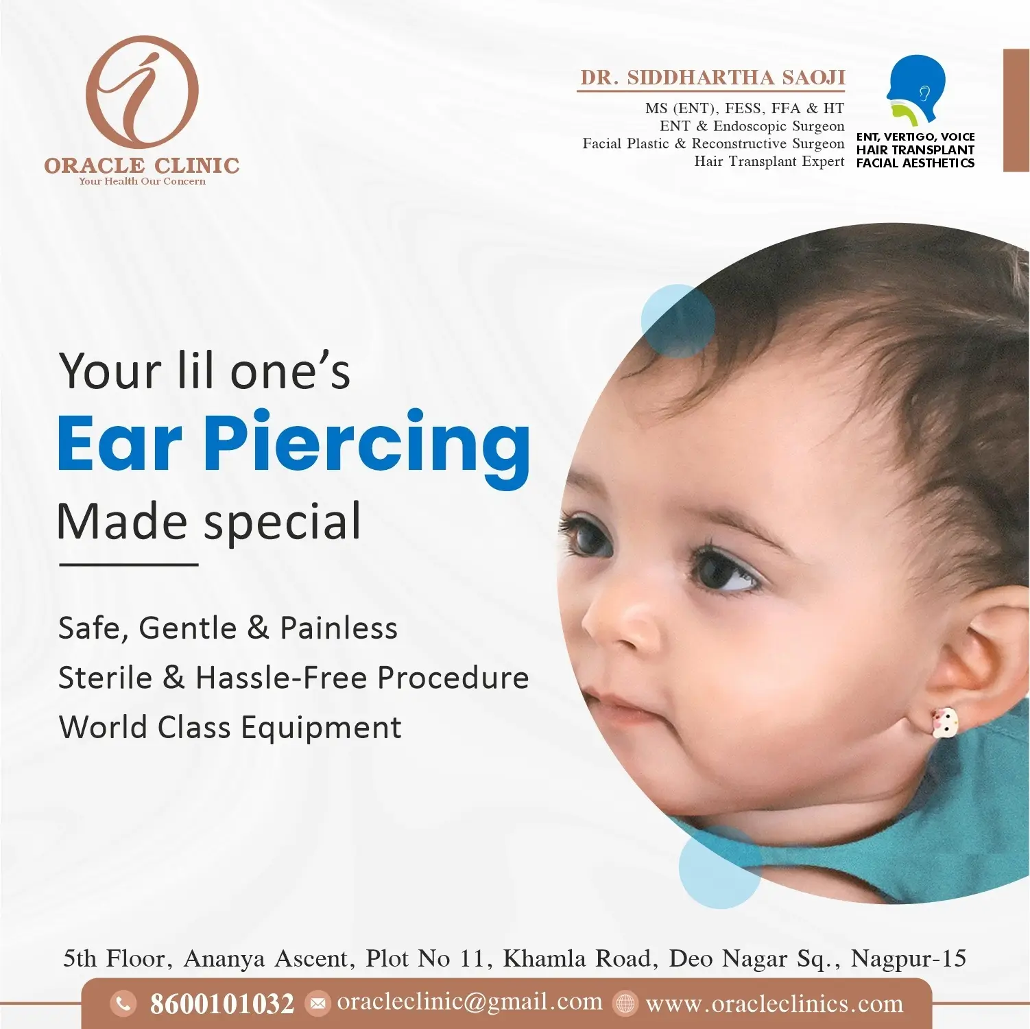 Safe & Sterile Ear Piercing For Small Babies in Nagpur